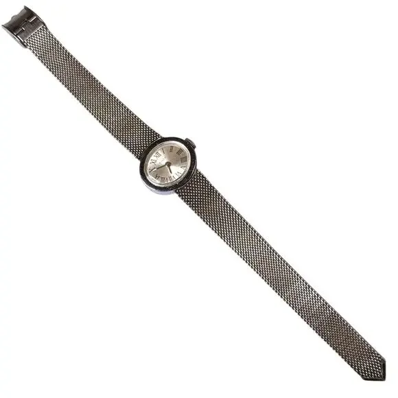 Vintage Timex Cocktail Watch Womens Stainless Mesh Bracelet Manual Wind RUNS Ladies TIMEX Mechanical Watch Vintage Stainless Steel Mesh  main image 3